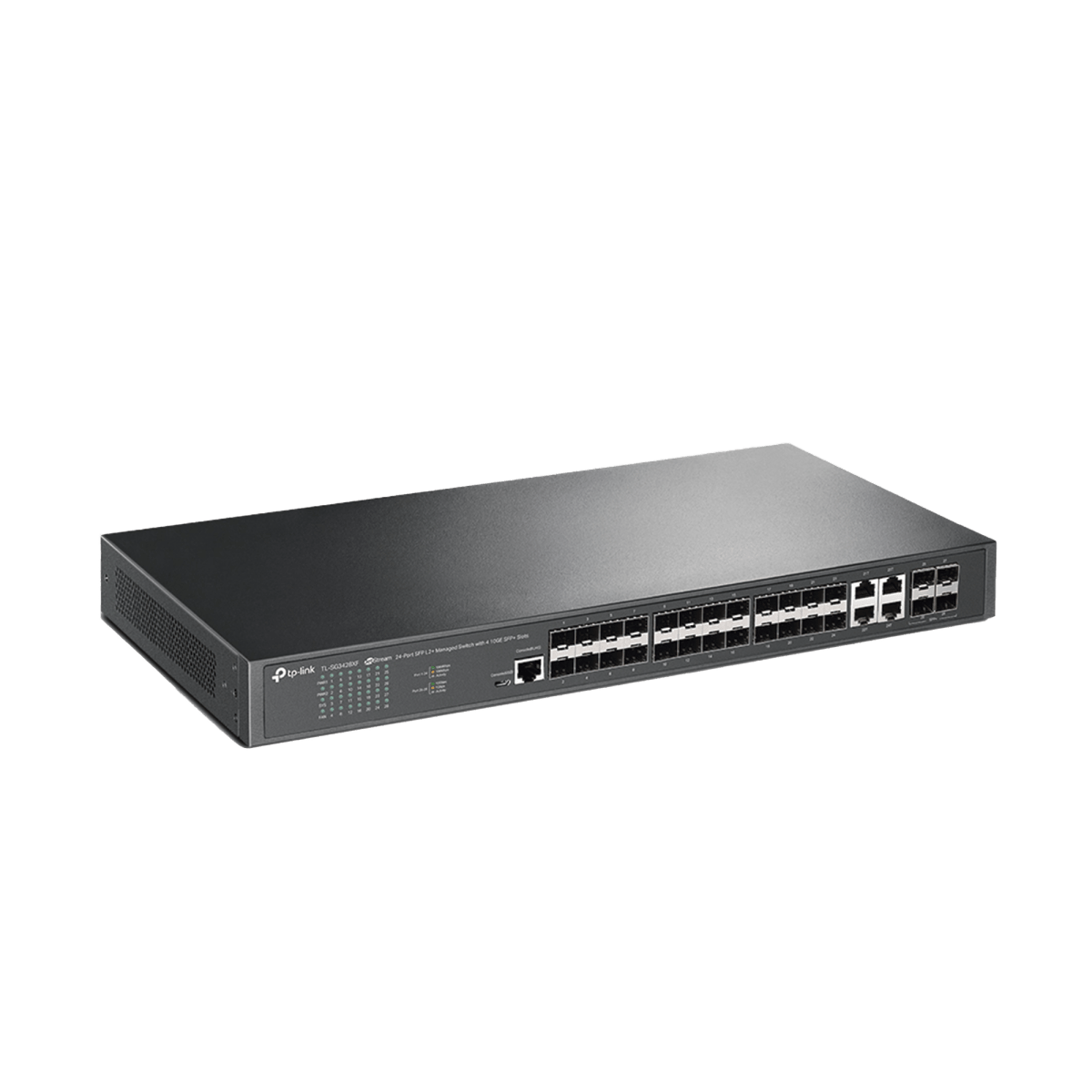 Switches PoETP - LINKTL-SG3428XFSwitch Fibra Optica L2+ Omada 24 Puertos SFP 1GE 4 SFP+ RJ45 Gigabit IPv6 TP - LINK TL - SG3428XF - SILYMX