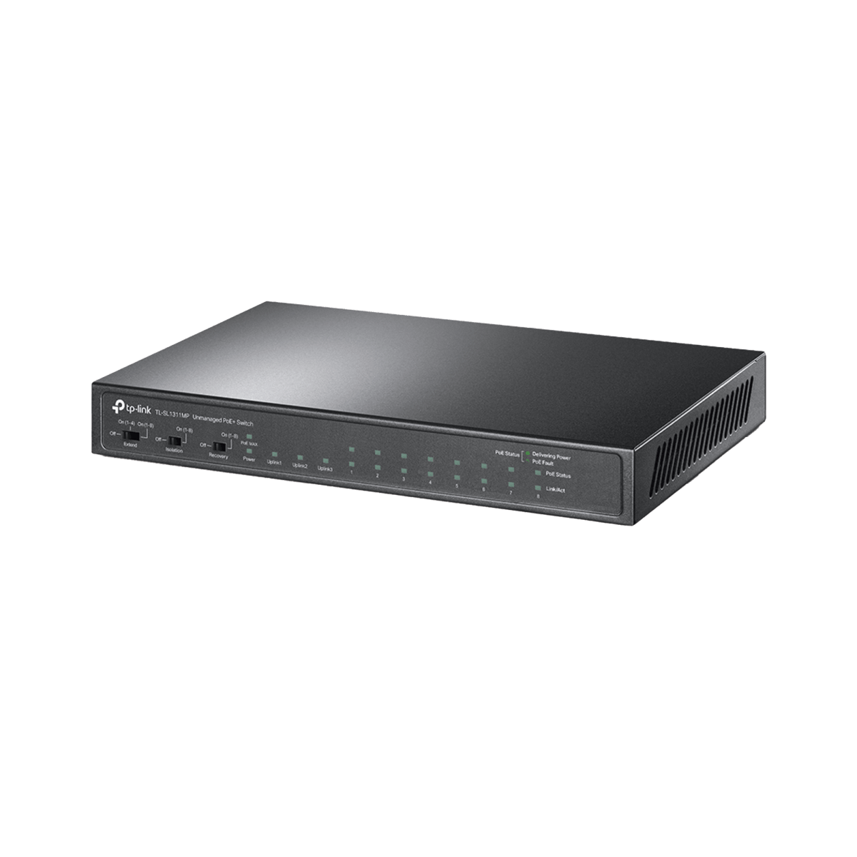 Switches PoETP - LINKTL-SL1311MPSwitch PoE+ No Administrable 11 Puertos 8x Fast Ethernet 124W Extend 250m TP - LINK TL - SL1311MP - SILYMX