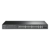 Switch PoE+ JetStream SDN Administrable 24 puertos 10/100 Mbps + 2 puertos 10/100/1000 Mbps (Uplink) + 2 puertos SFP (combo 2 RJ45 10/100/1000 Mbps), 250W, administración centralizada OMADA SDN TP-LINK - Imagen 1
