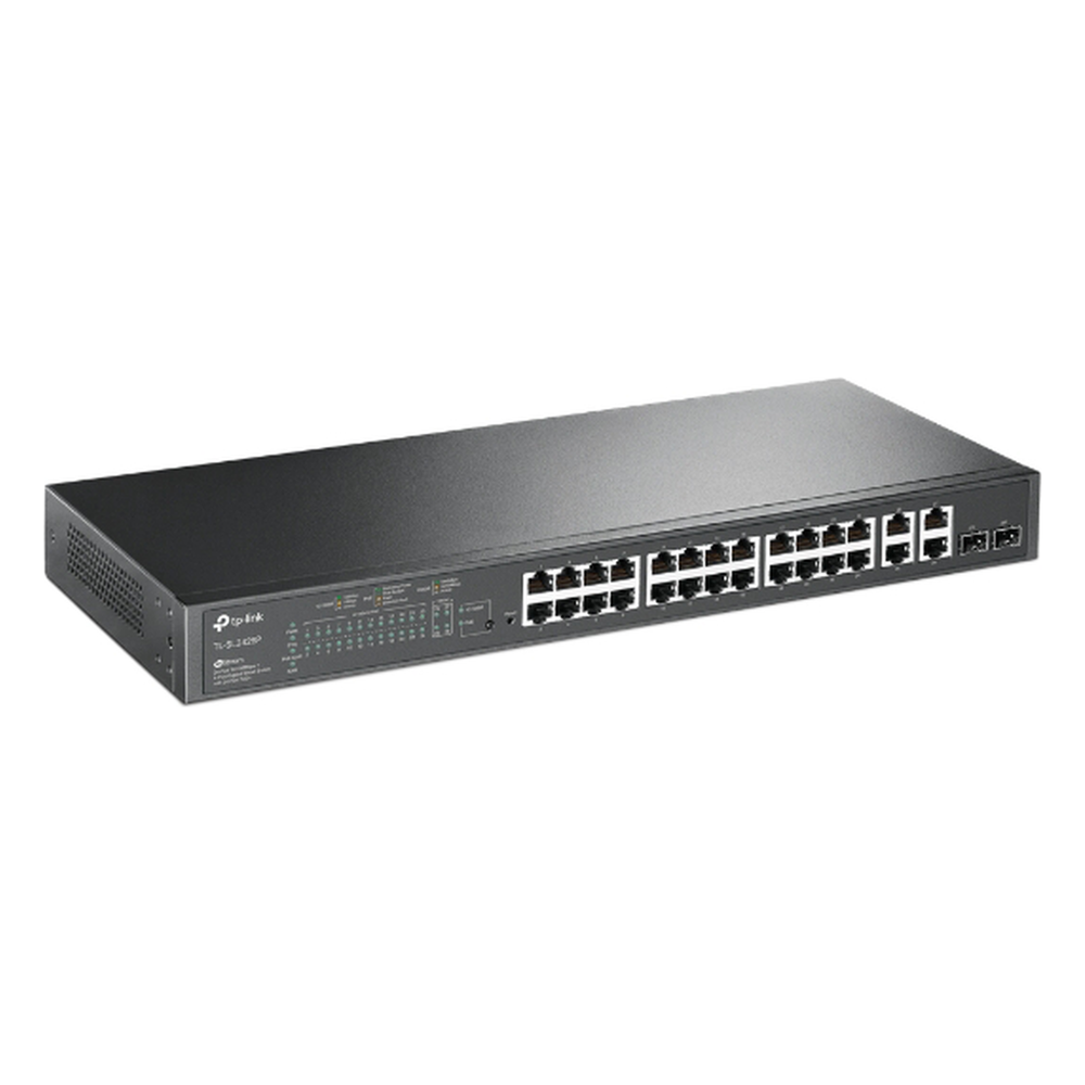 Switch PoE+ JetStream SDN Administrable 24 puertos 10/100 Mbps + 2 puertos 10/100/1000 Mbps (Uplink) + 2 puertos SFP (combo 2 RJ45 10/100/1000 Mbps), 250W, administración centralizada OMADA SDN TP-LINK - Imagen 2