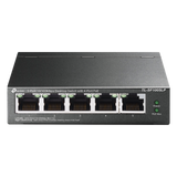 Switch PoE TP-LINK no Administrable de escritorio 5 puertos 10/100 Mbps 4 puertos PoE af Presupuesto 41 W PoE hasta 250 metros TLSF1005LP - Imagen 1