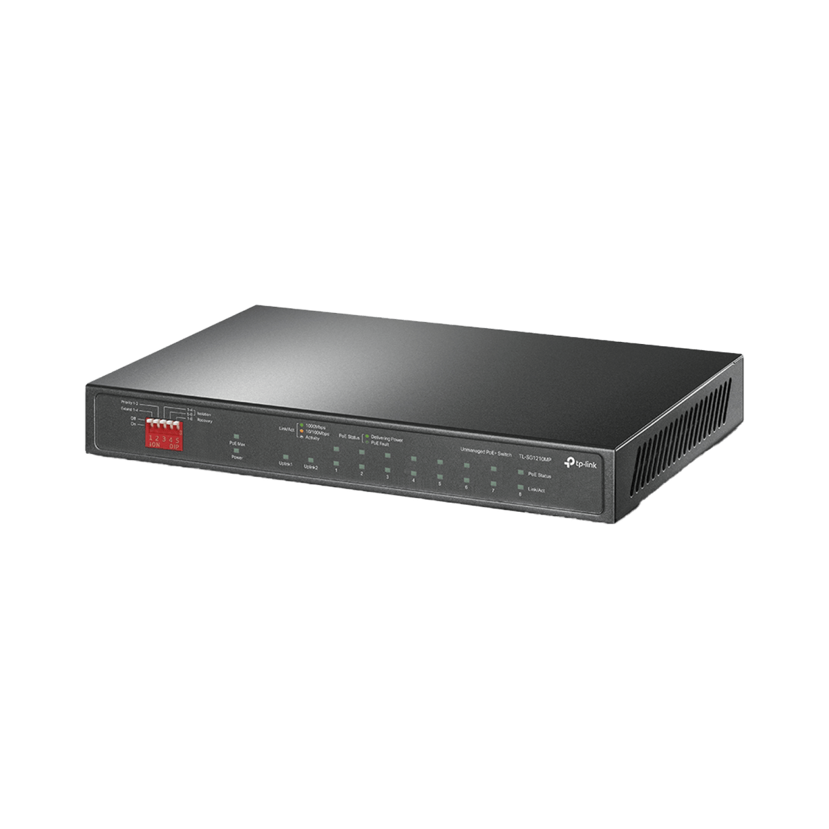 Switches PoETP - LINKTLSG1210MPSwitch No Administrable 10 Puertos Gigabit PoE+ 123W Extend 250m TP - LINK TL - SG1210MP - SILYMX