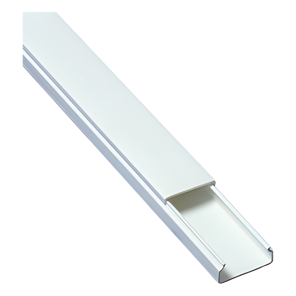 Canaleta PVC 20x10 mm Sin División Autoextinguible Resistente UV 2.5m (8.2ft) Blanca THORSMAN TMK-1020-SD - Imagen 1