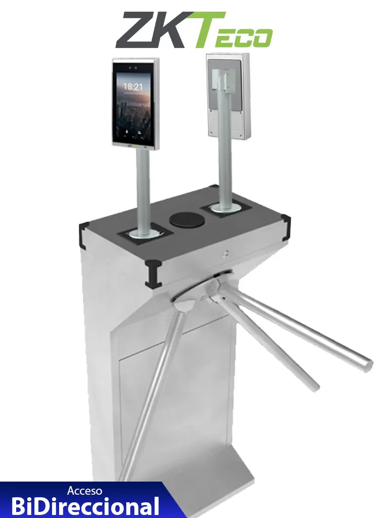 ZKTECO - Kit de torniquete TS1000D con control de acceso FaceDepot7BL - Imagen 1