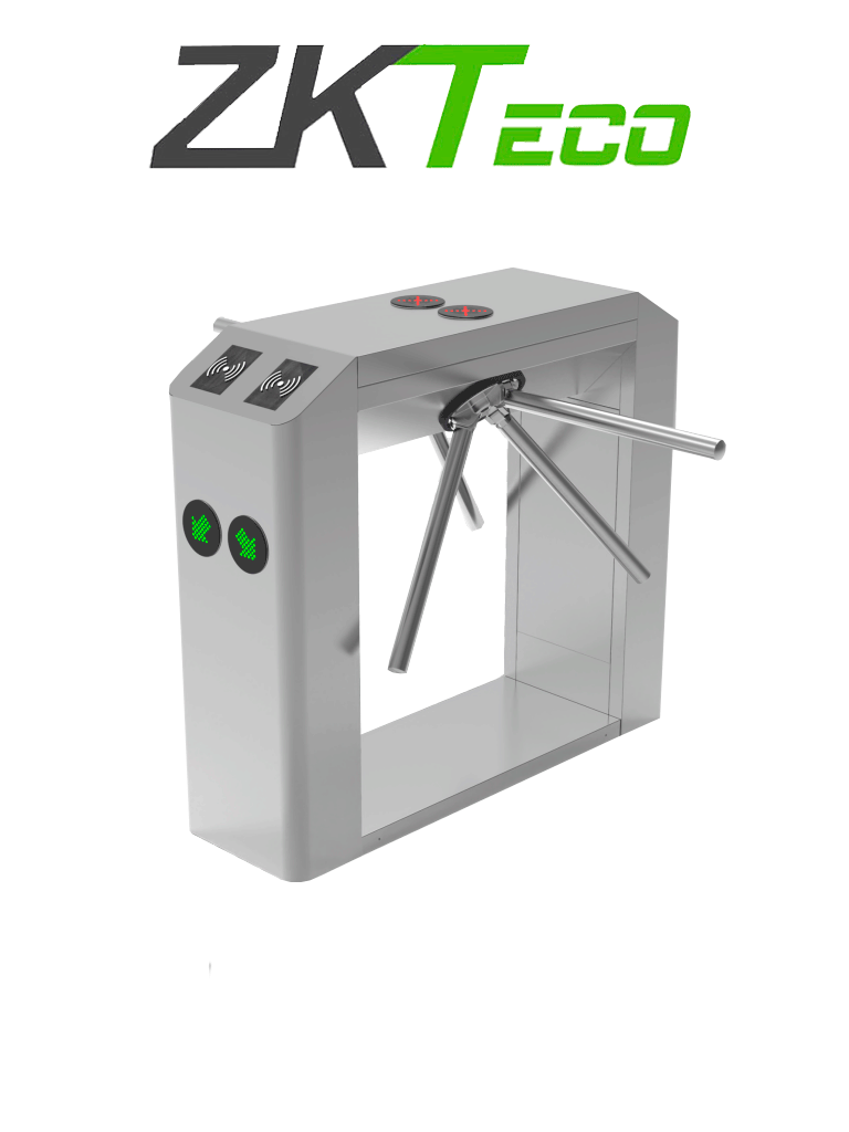 ZKTECO TS2200PRO - Torniquete Trípode Doble Carril Bidireccional / Semiautomático / Acero Inoxidable / Indicadores LED / 110V / Exterior Protegido / Requiere lectores y Panel - Imagen 1