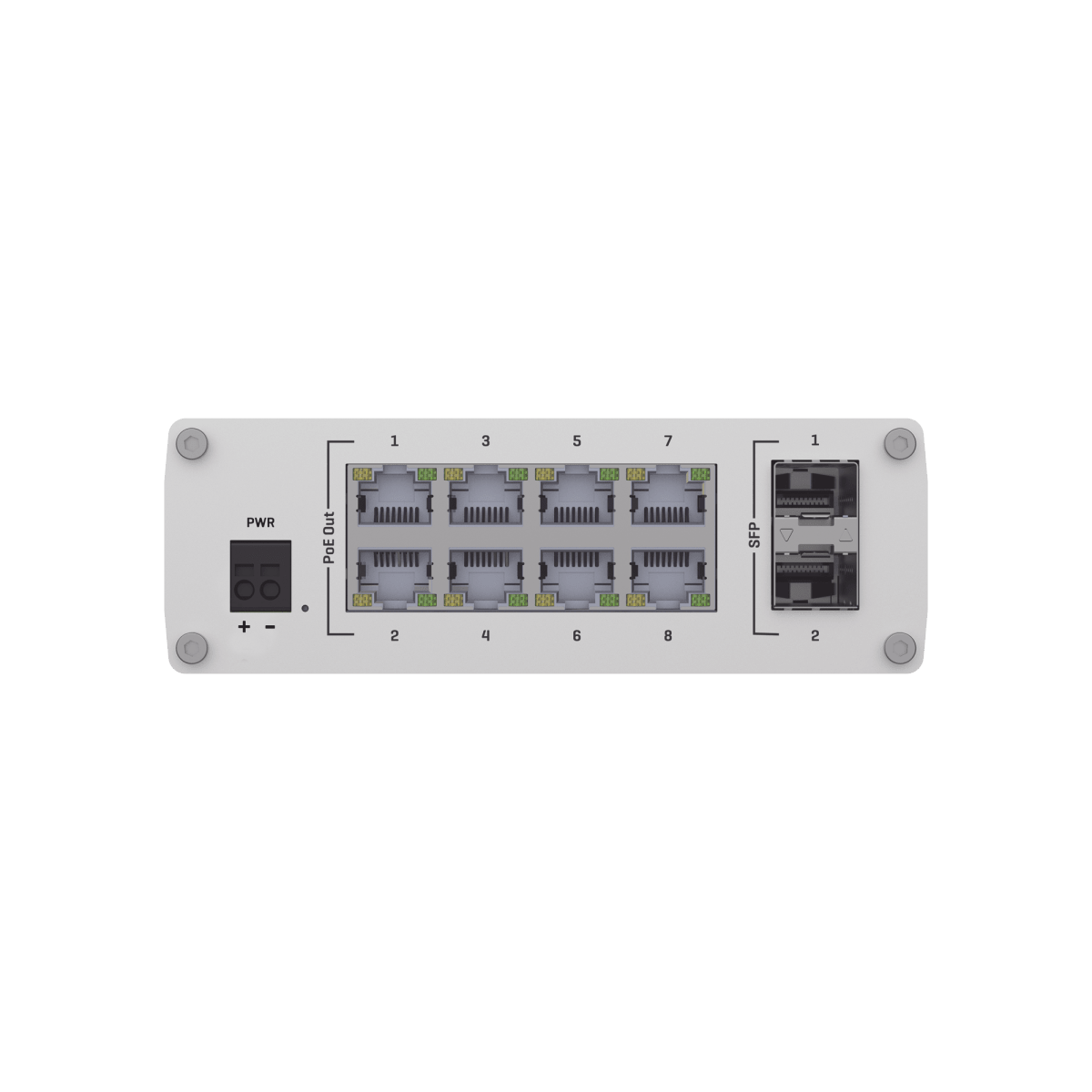 Switches PoETELTONIKATSW200Switch Industrial No Administrable 8 Puertos Gigabit PoE+ 120W 2 SFP Teltonika TSW200 - SILYMX