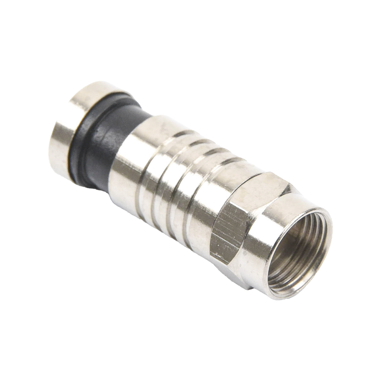 Conector F Macho de Compresión para cable RG-6, Cuerpo de Bronce Niquelado. EPCOM TITANIUM - Imagen 3