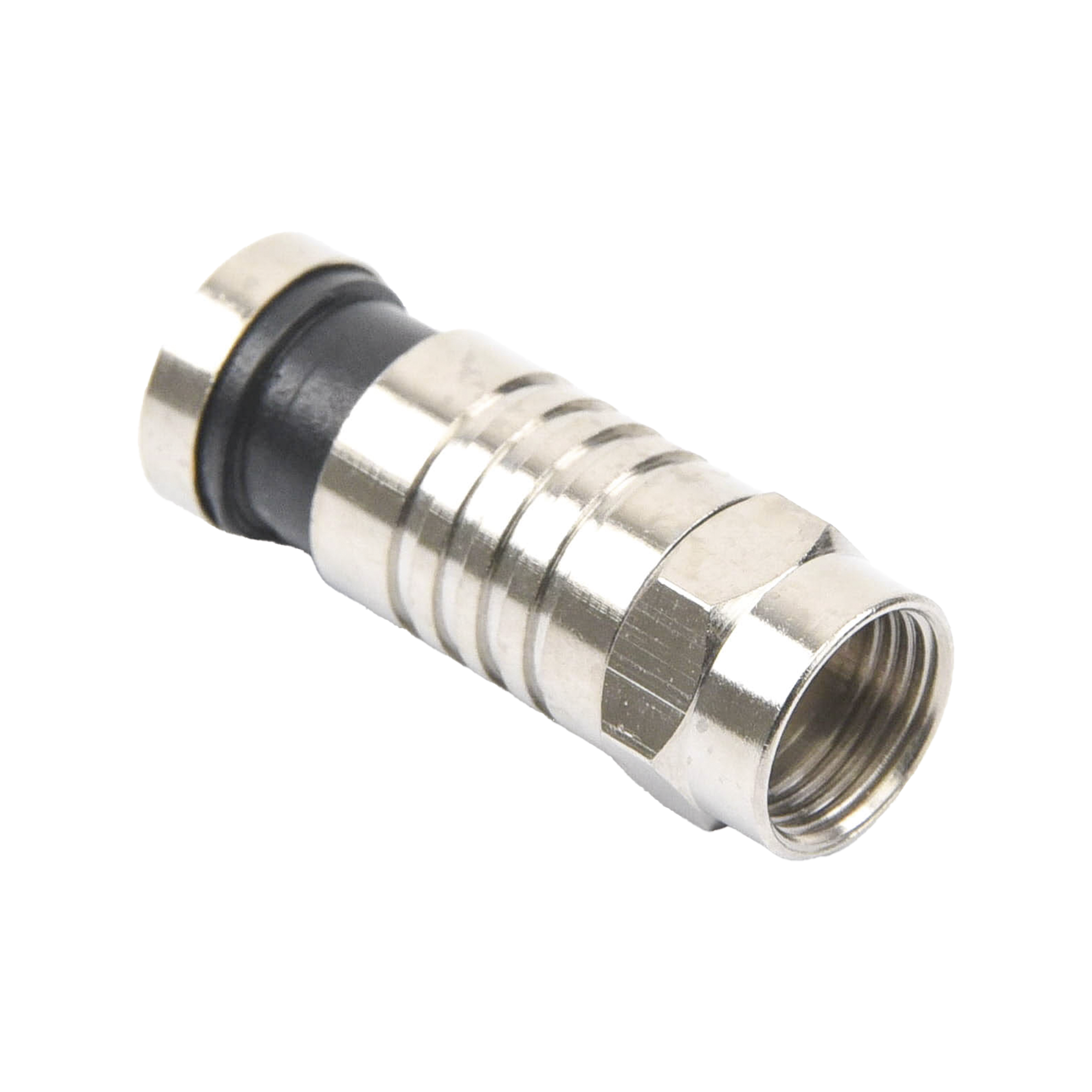 Conector F Macho de Compresión para cable RG-6, Cuerpo de Bronce Niquelado. EPCOM TITANIUM - Imagen 3