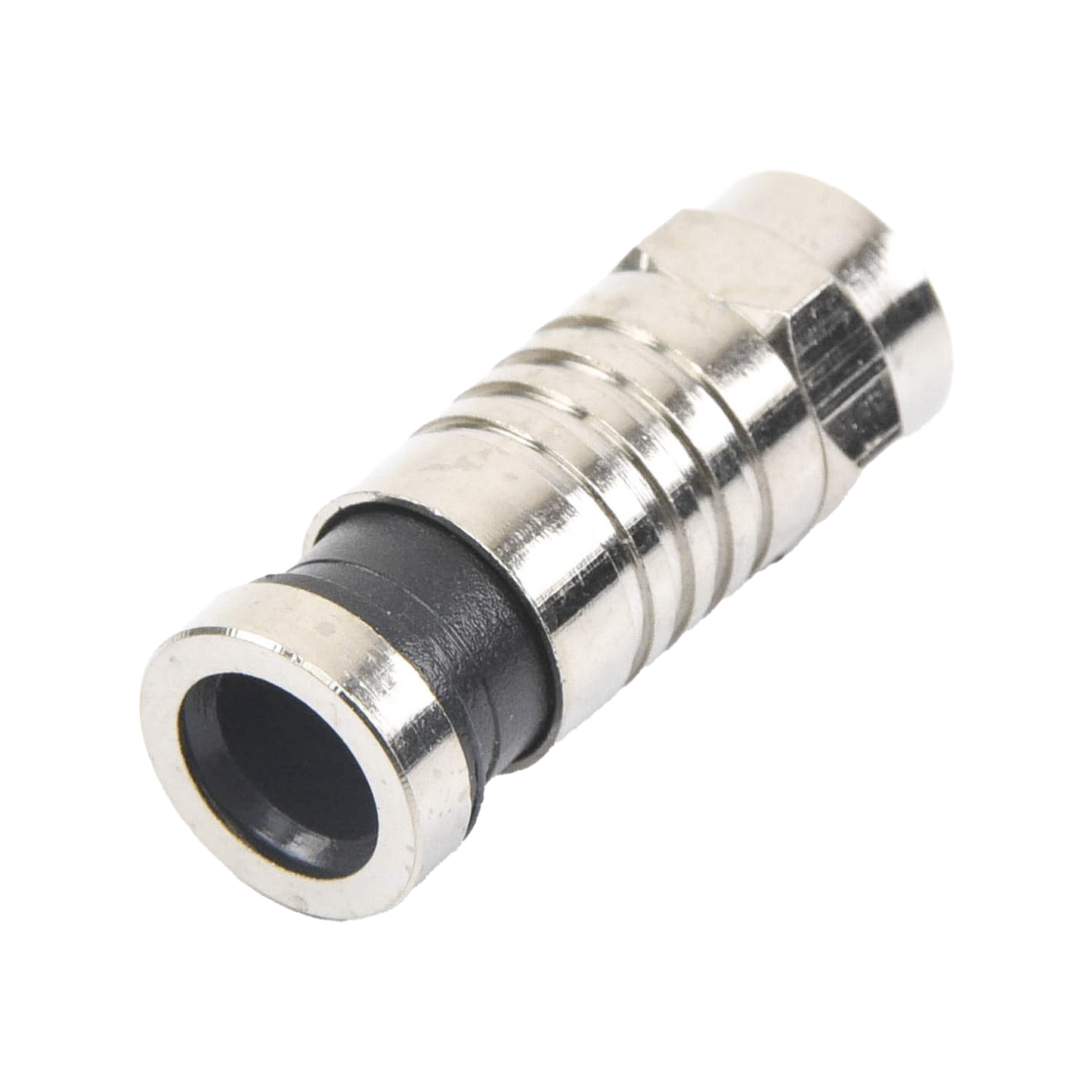 Conector F Macho de Compresión para cable RG-6, Cuerpo de Bronce Niquelado. EPCOM TITANIUM - Imagen 4