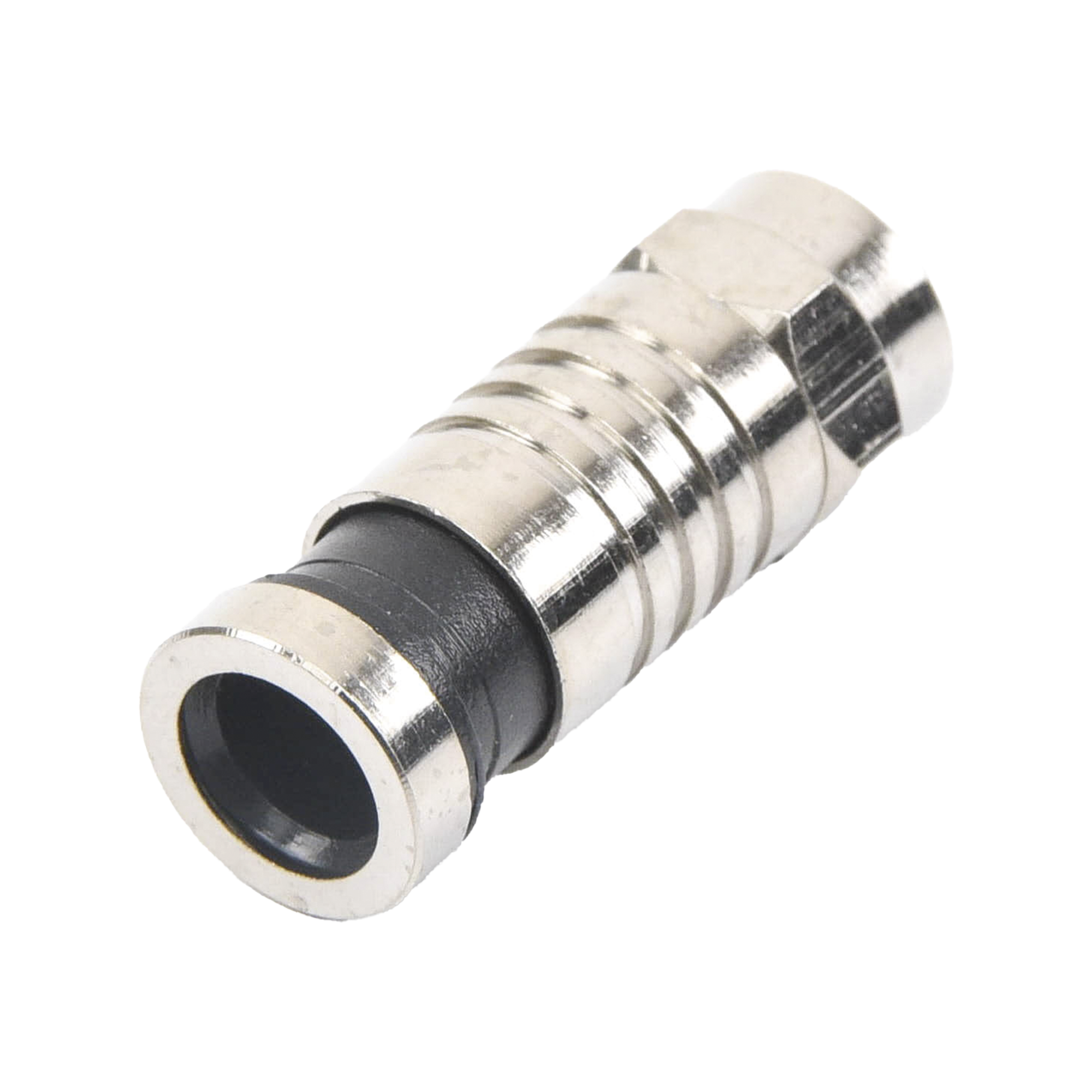 Conector F Macho de Compresión para cable RG-6, Cuerpo de Bronce Niquelado. EPCOM TITANIUM - Imagen 4