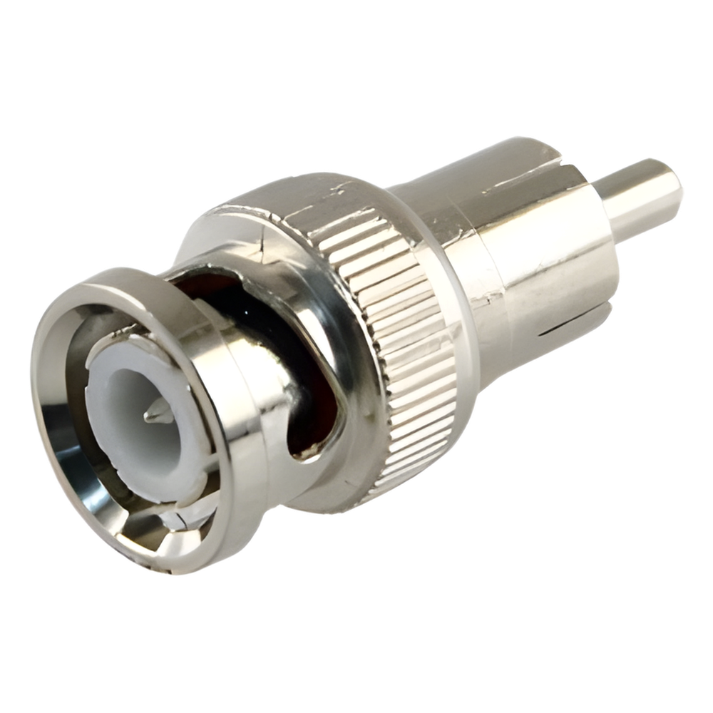 Adaptador en línea para 75 Ohm, de conector BNC macho a RCA macho en aplicaciones de Audio-Video para cámaras, monitores y DVR´s. EPCOM TITANIUM - Imagen 1