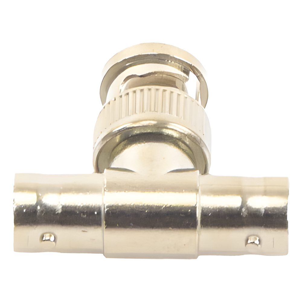Adaptador Coaxial T BNC Macho a 2x BNC Hembra 75 Ohm Contactos Oro Teflón EPCOM TITANIUM TT-RG-12 - Imagen 1