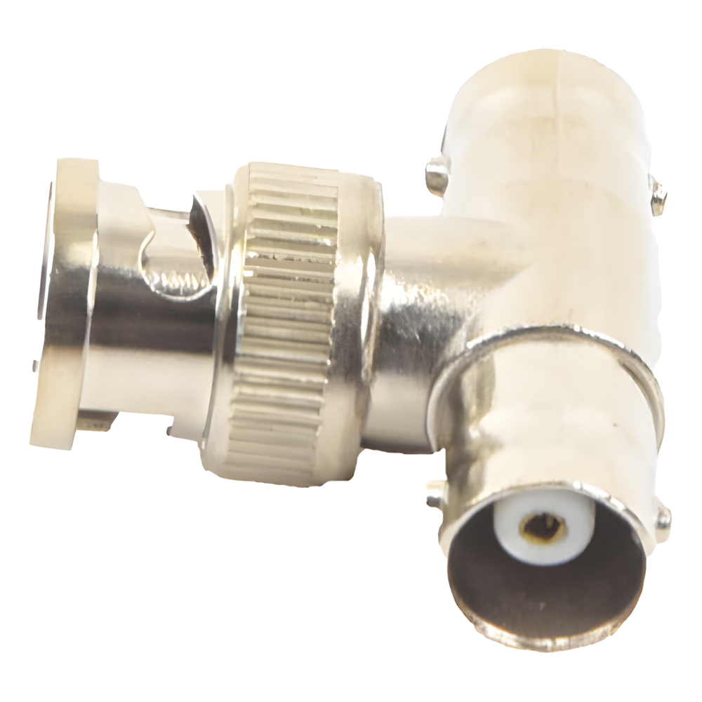 Adaptador Coaxial T BNC Macho a 2x BNC Hembra 75 Ohm Contactos Oro Teflón EPCOM TITANIUM TT-RG-12 - Imagen 2