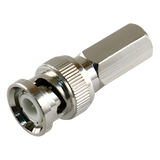 Conector BNC Macho de Ensamble Roscable (Hex.) en Sentido de las Manecillas de Reloj para Cable Coaxial RG-59/U, Níquel/ Oro/ Delrin. EPCOM TITANIUM - Imagen 1