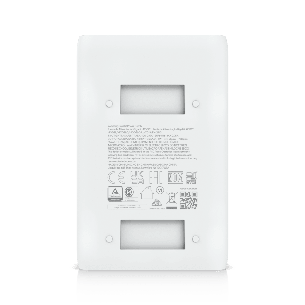 Adaptador PoE+ 2.5G / hasta 30 W / 48V 0.65A / (2) Puertos RJ45 MultiGigabit 2.5G / Salida PoE+ / LED Indicador / Ideal para APs UniFi WiFi 7 / / Protección contra Sobretensiones UBIQUITI - Imagen 6
