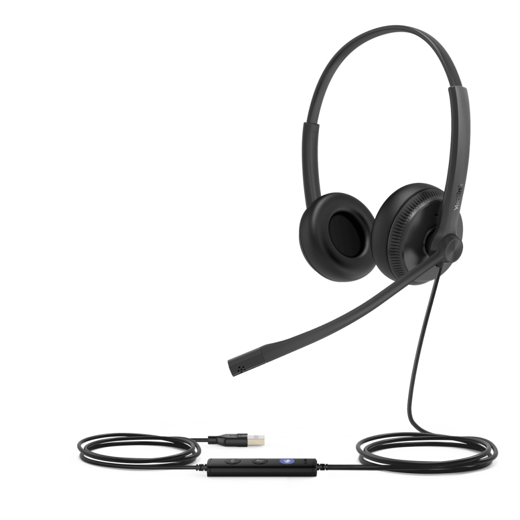 Diadema Profesional USB para Teléfonos IP y PC con Almohadillas de Cuero UH34-DUAL-TEAMS YEALINK - Imagen 1