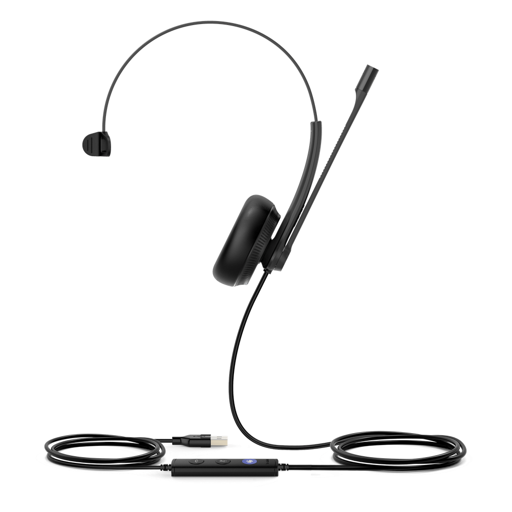 Diadema Alámbrica Yealink UH34 Mono Teams USB / 3.5 mm con Almohadillas de Cuero UH34-MONO-TEAMS - Imagen 1