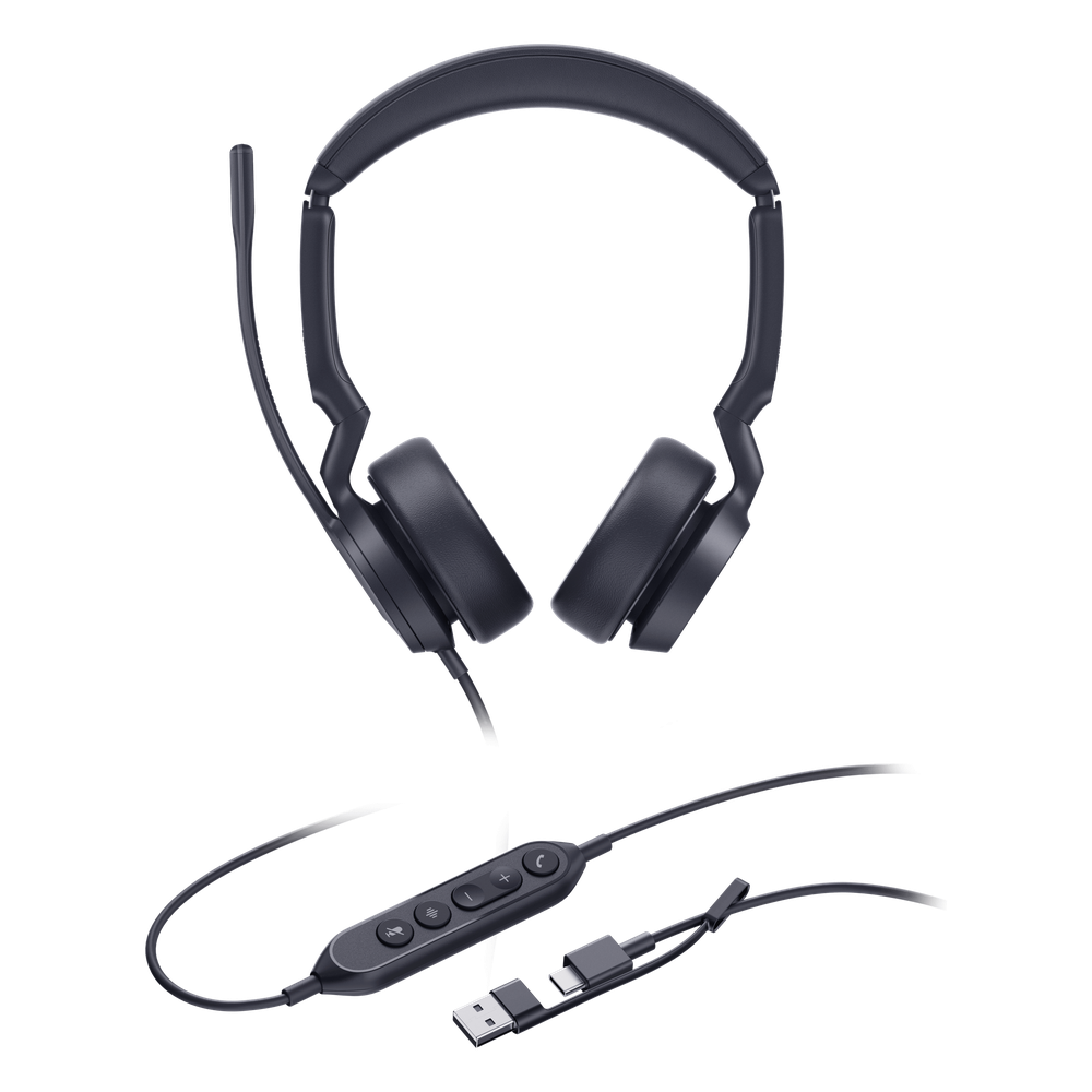 Auriculares Diadema Profesional con Cancelación AI, Audio HD y Compatibilidad Universal Yealink UH44 Dual UC USB-C/A - Imagen 1