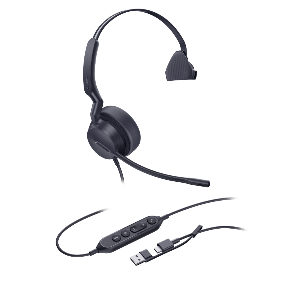 Diadema Alámbrica Yealink UH44 Mono Teams USB-C/A UH44-MONO-TEAMS-USB-C/A - Imagen 1