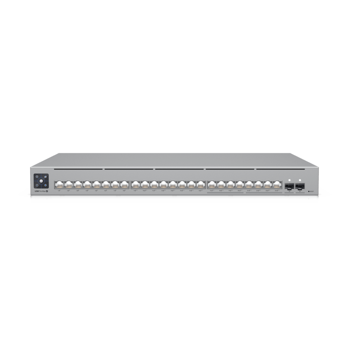 Switches PoEUBIQUITIUSW-PRO-MAX-24-POESwitch Administrable 24 Puertos PoE+ PoE++ 2.5G Gigabit 400W 2 SFP+ Pantalla Táctil Ubiquiti USW - PRO - MAX - 24 - POE - SILYMX