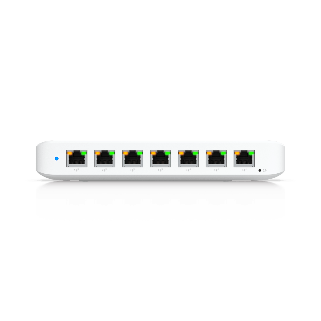 USW Ultra 210W Switch de 8 Puertos GbE (7 Puertos PoE+ y 1 Puerto Entrada PoE++) con Opciones de Montaje Versátiles UBIQUITI - Imagen 1