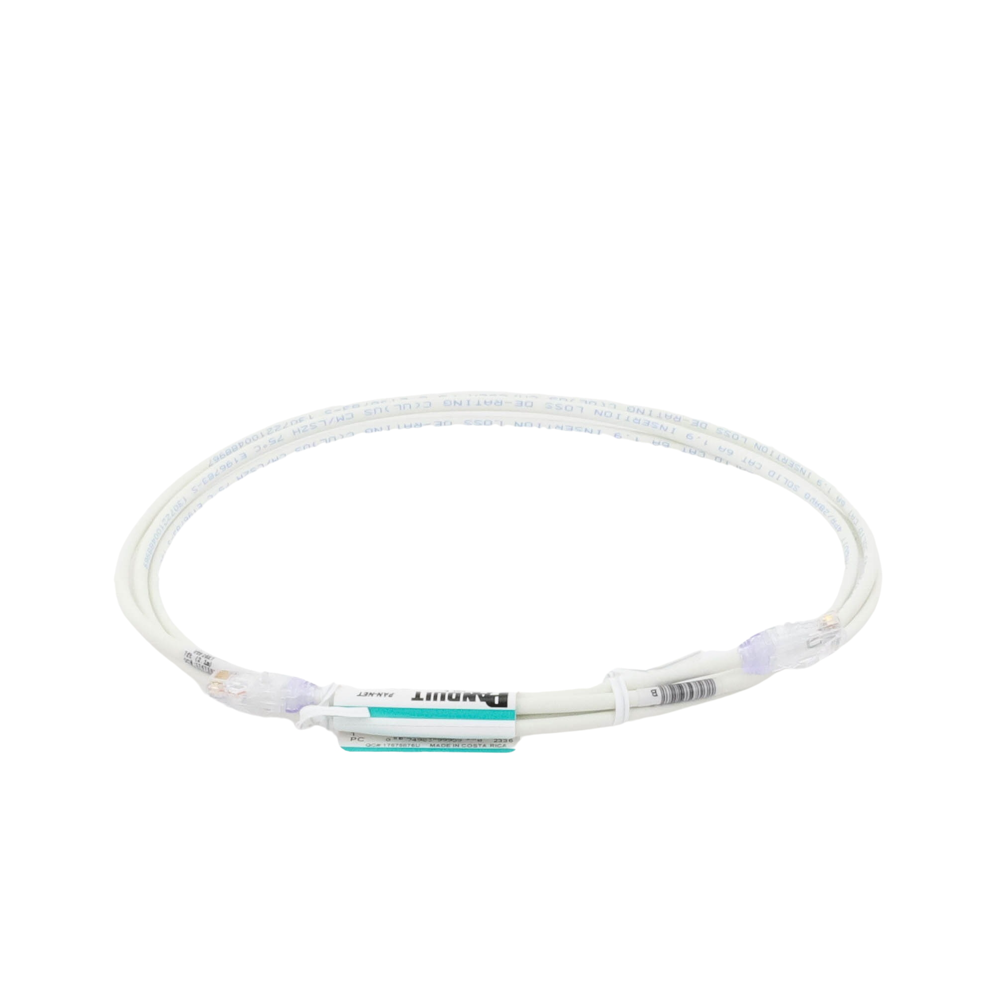 Patch Cord UTP Cat6A CM/LSZH Diámetro Reducido (28AWG) Color Blanco Mate 7ft PANDUIT - Imagen 1