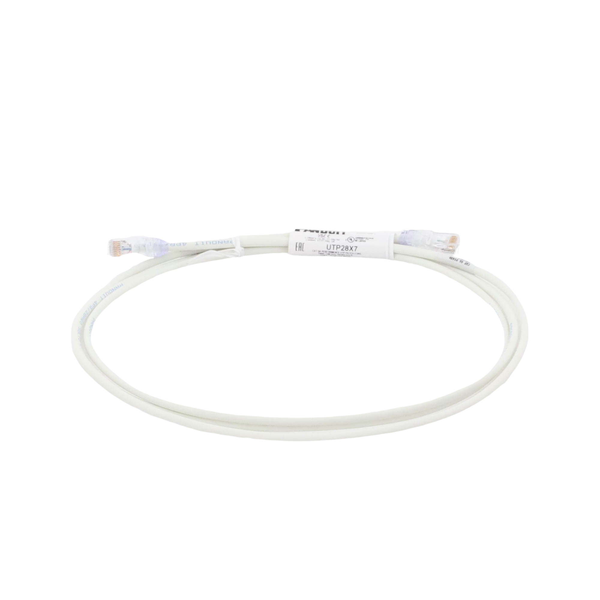 Patch Cord UTP Cat6A CM/LSZH Diámetro Reducido (28AWG) Color Blanco Mate 7ft PANDUIT - Imagen 2
