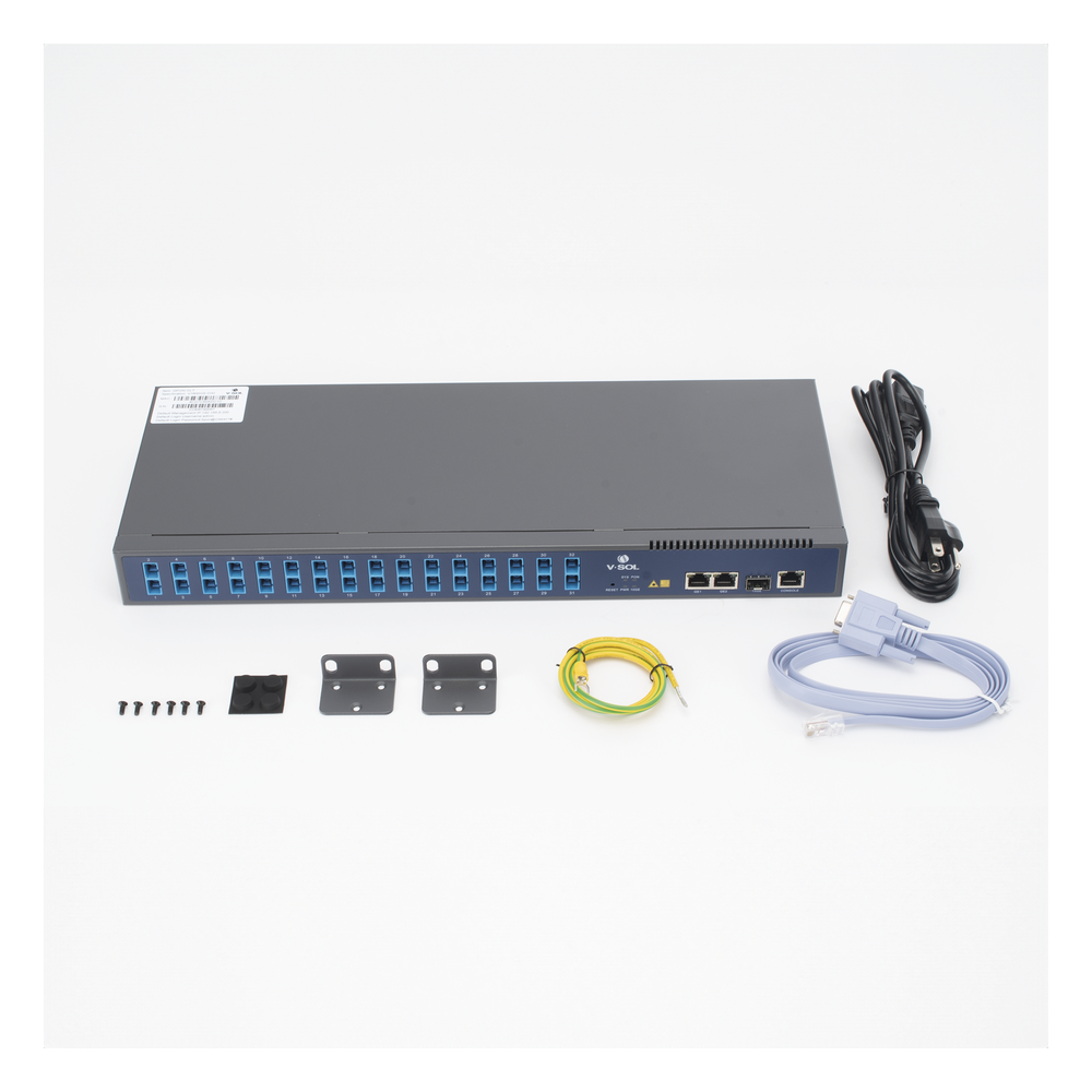 OLT de 1 GPON puerto con Splitter de 1 a 32 SC/UPC Incluido + 3 puertos Uplink (2 puertos Gigabit Ethernet + 1 puerto SFP/SFP+) hasta 128 ONUS V-SOL V1600GS-O32 - Imagen 5