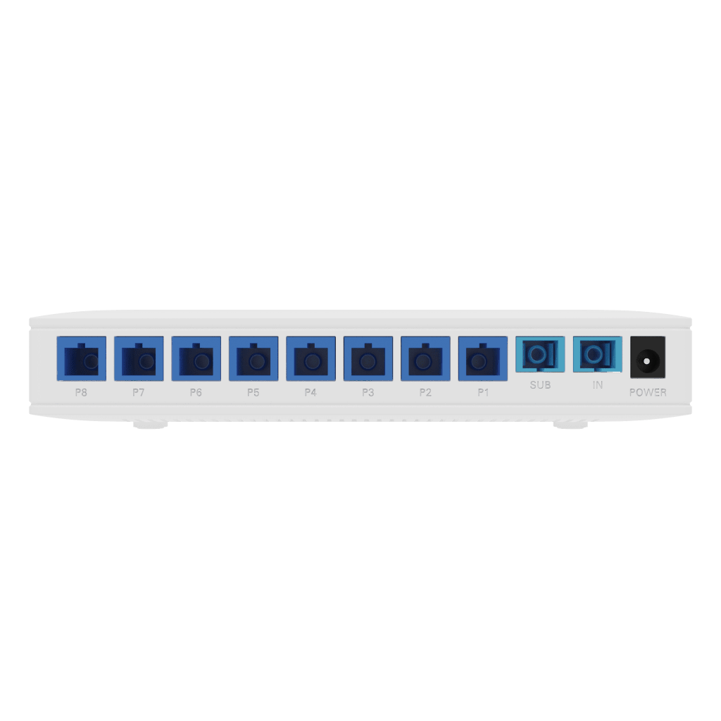 Splitter Activo 1x8 para Alimentación de 8 Dispositivos POF, 1 Puerto de cascadeo para continuidad, puertos SC/UPC V-SOL - Imagen 2