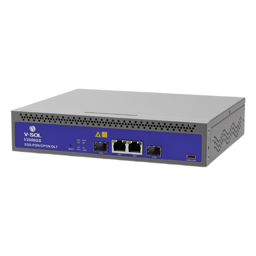 OLT de 1 puerto Combo GPON/XG(S)PON con 3 puertos Uplink (2 puertos Gigabit Ethernet + 1 puerto SFP/SFP+), hasta 128 ONU/ONT V-SOL - Imagen 2