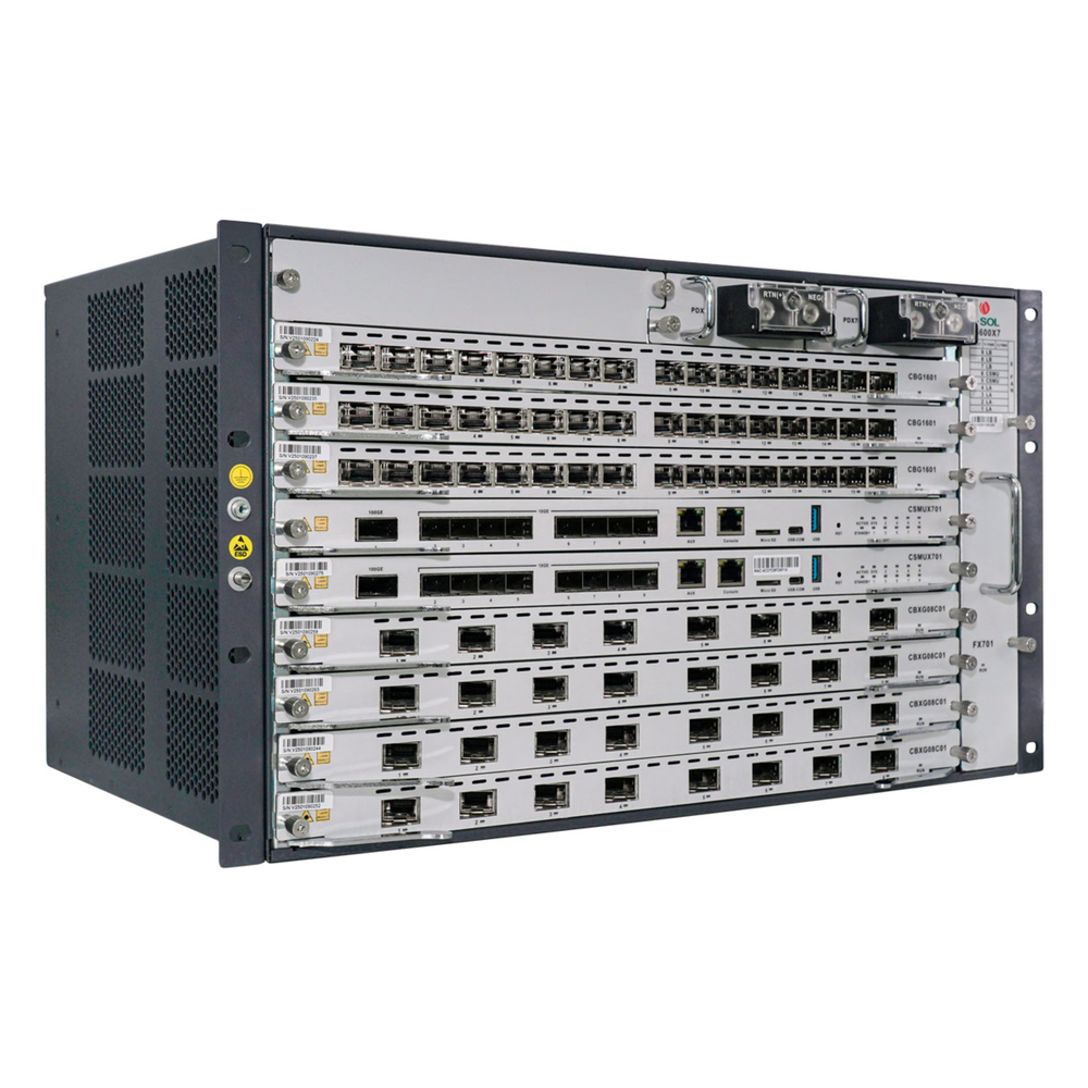 OLT Modular tipo Chasis GPON/XGS-PON Combo, 7 Ranuras de Servicio, Incluye 1 Tarjeta de Servicio de 16 puertos GPON V-SOL - Imagen 2