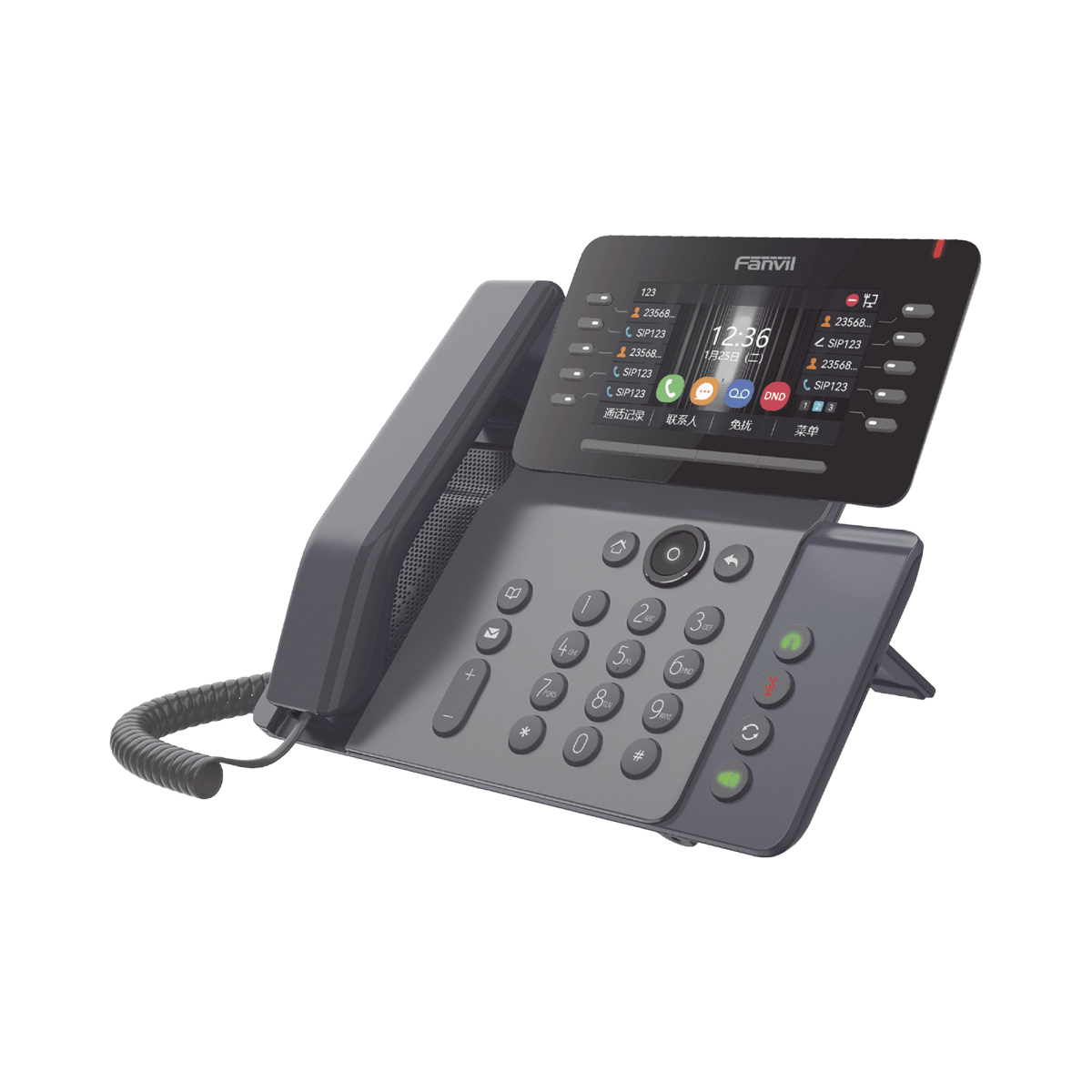 Teléfonos IPFANVILV65Teléfono IP Empresarial 20 Líneas SIP WiFi Bluetooth Pantalla 4.3" PoE Gigabit Fanvil V65 - SILYMX