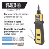 Herramienta Ponchadora de Impacto 110 con Cuchilla para Paneles y Bloques de 66/110. Termina y Corta Cables CAT3, CAT5e y CAT6/6A en 1 paso KLEIN TOOLS VDV427300 - Imagen 5