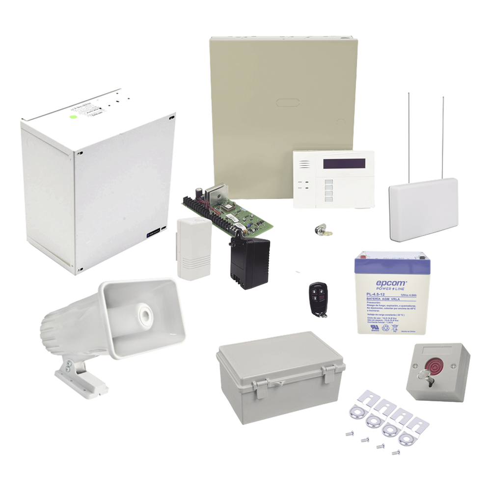 Kit de Alarma Vecinal Panel 48 Zonas 40 Botones de Pánico Inalámbricos Sirena Estroboscópica Honeywell Home Resideo VECINALPANICB - Imagen 1