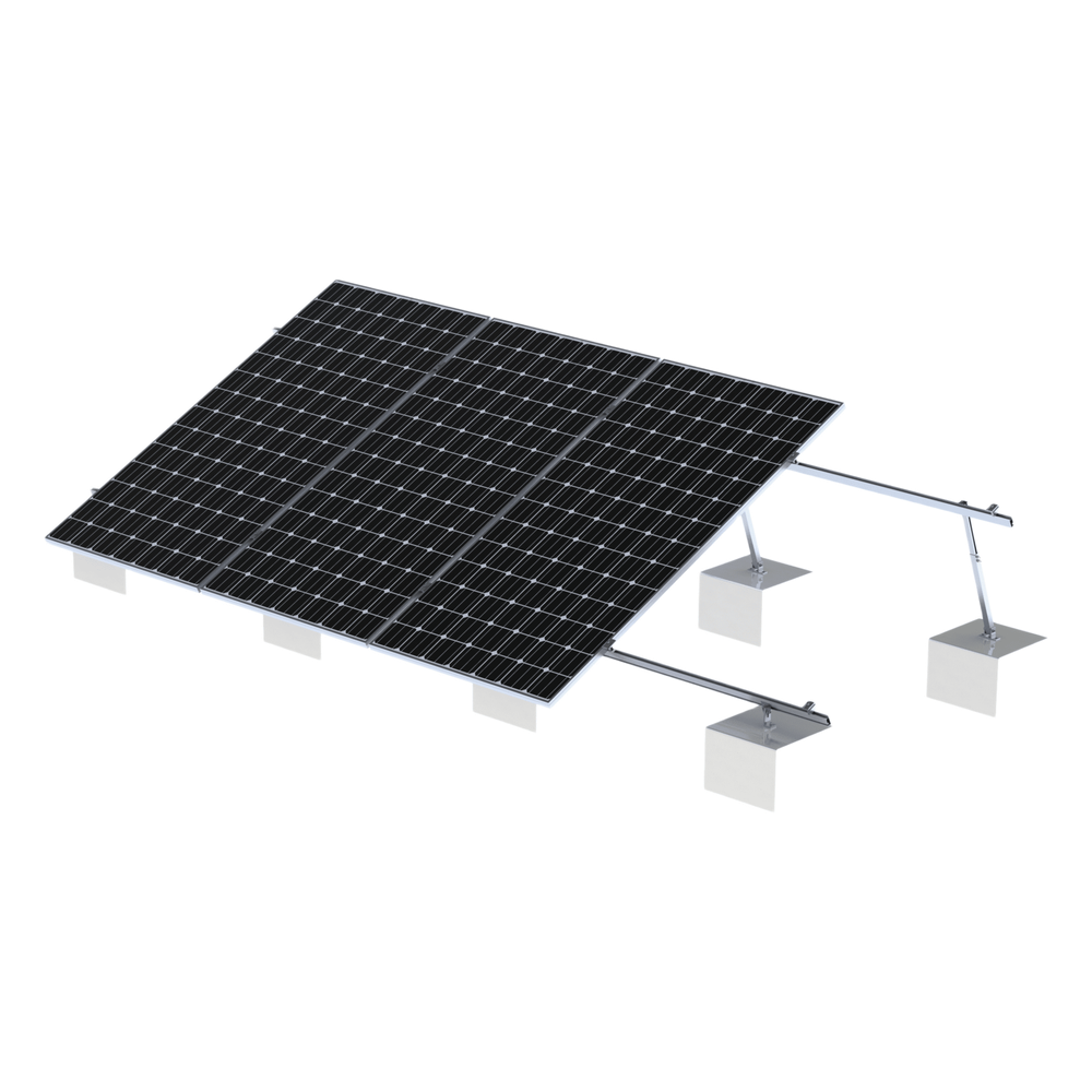 Sistema de Montaje Solar Techo Plano Aluminio AL6005-T5 Ángulo 10°-30° Ajustable EPCOM POWERLINE VEKTOR21 - Imagen 1