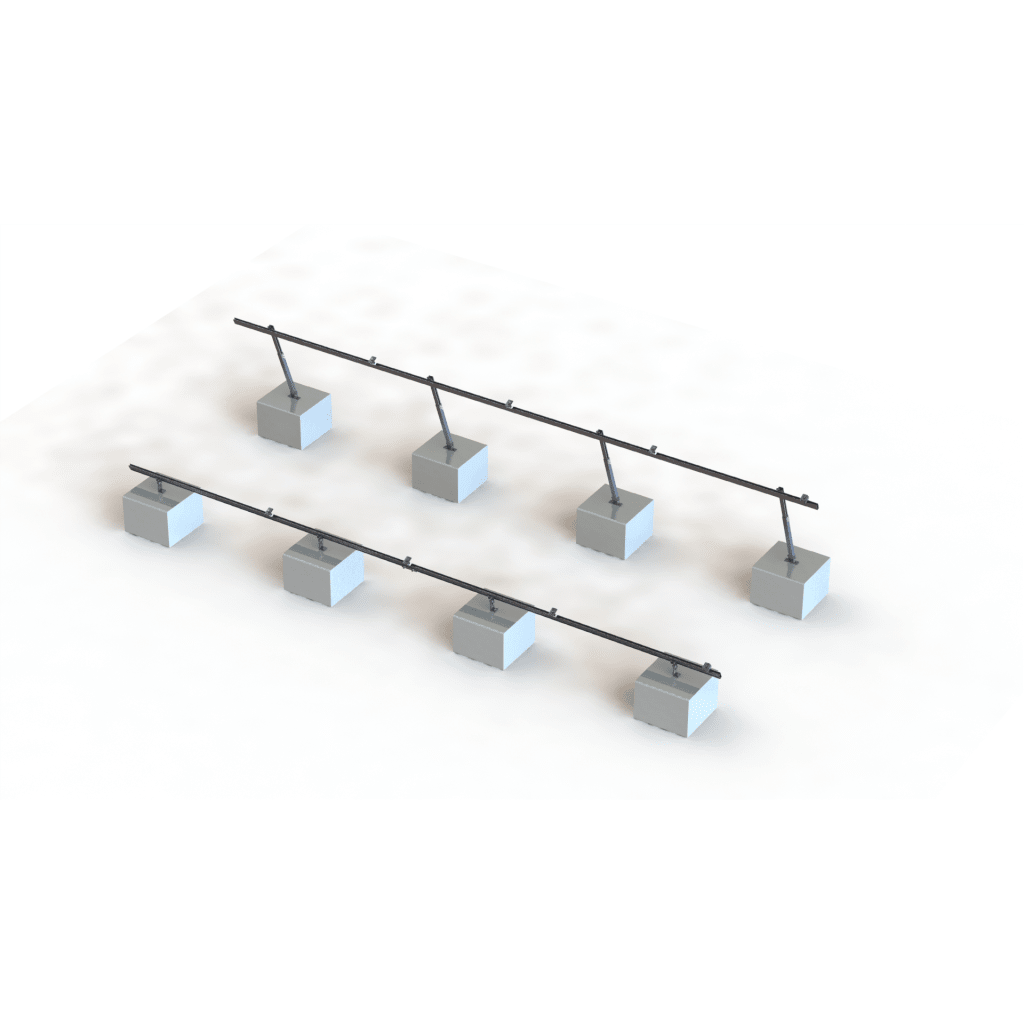 Sistema de Montaje Solar Techo Plano Aluminio AL6005-T5 Ángulo 10°-30° Ajustable EPCOM POWERLINE VEKTOR21 - Imagen 2