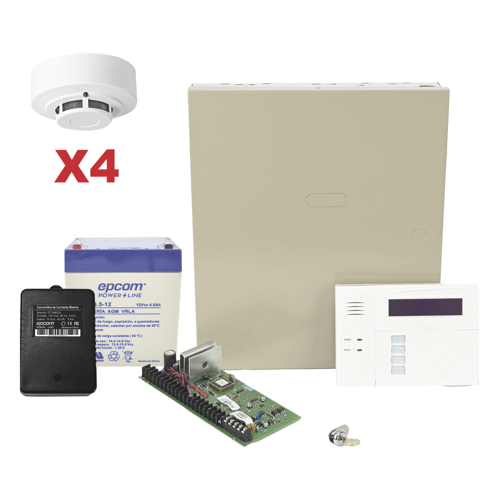 Panel de Alarma Hibrido 48 Zonas 3 Particiones Receptor Inalambrico 60m 4 Detectores de Humo Honeywell Home Resideo VISTA48LASMK/6160RF - Imagen 1