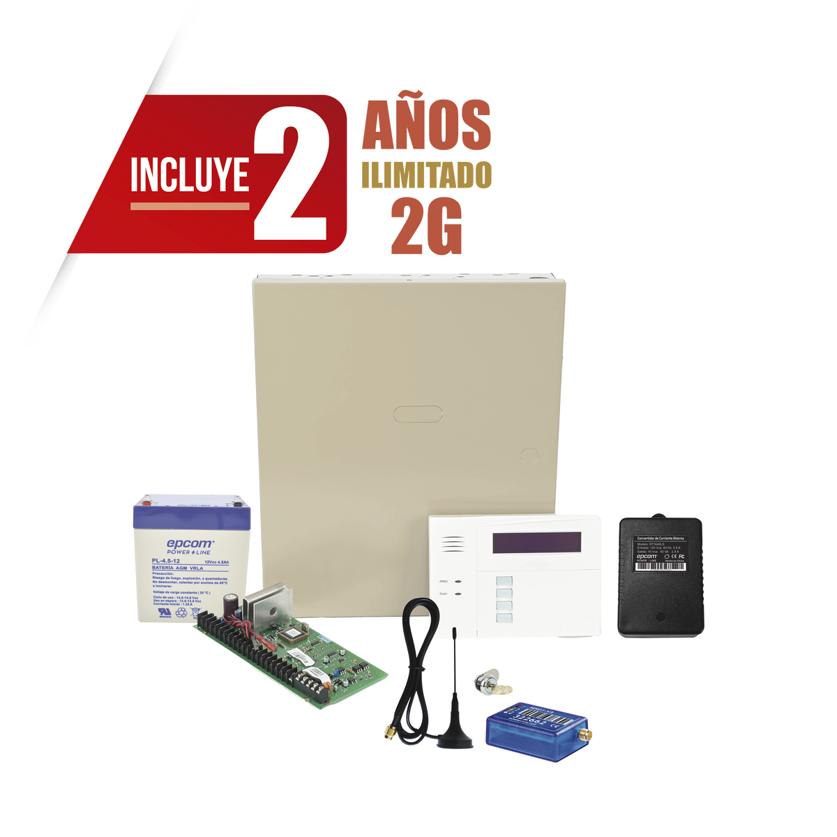 Kit Panel de Alarma Híbrido 48 Zonas Alámbricas e Inalámbricas Comunicador Celular 2G 3 Particiones Honeywell Home Resideo VISTA48MINI2/60RF2Y - Imagen 1
