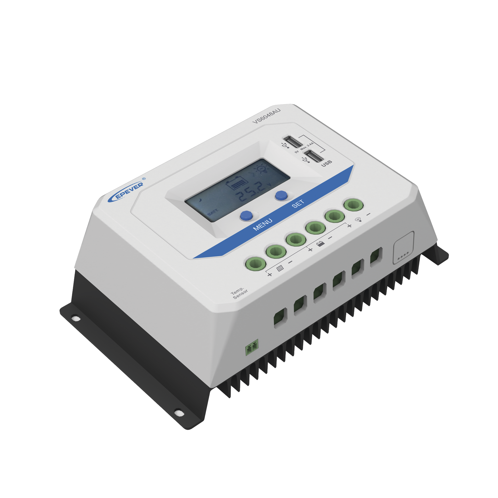 Controlador Solar de Carga PWM 12/24V/36/48V 60 A 60 A, Salida USB, con Display EPEVER VS6048AU - Imagen 1