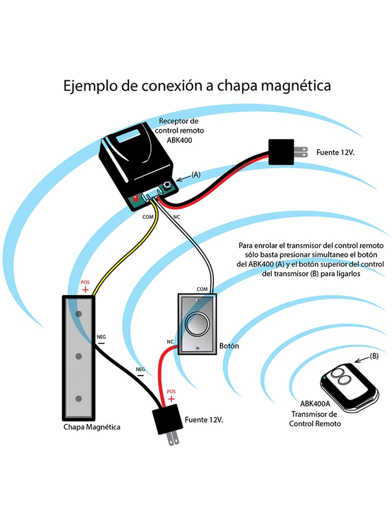 Control Remoto Compatible con WBK400112 Fácil de Agregar YLI ELECTRONIC WBK-400A - Imagen 3