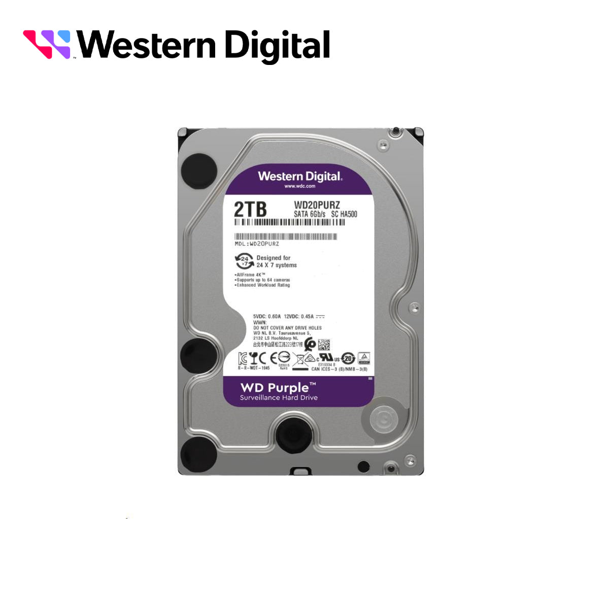 Disco Duro 2TB Purple Videovigilancia 24/7 5400 RPM 3 Años Garantía ...