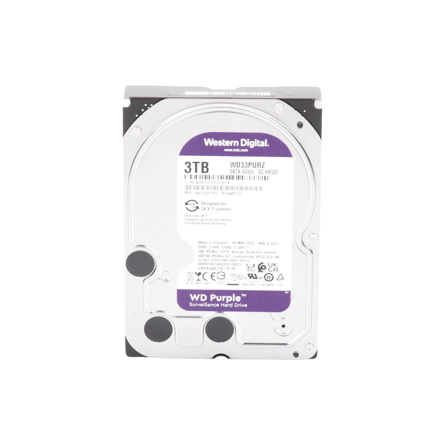 Disco Duro PURPLE de 3TB 3 AÑOS DE GARANTÍA Para Videovigilancia WD33PURZ Western Digital Western Digital (WD) - Imagen 2