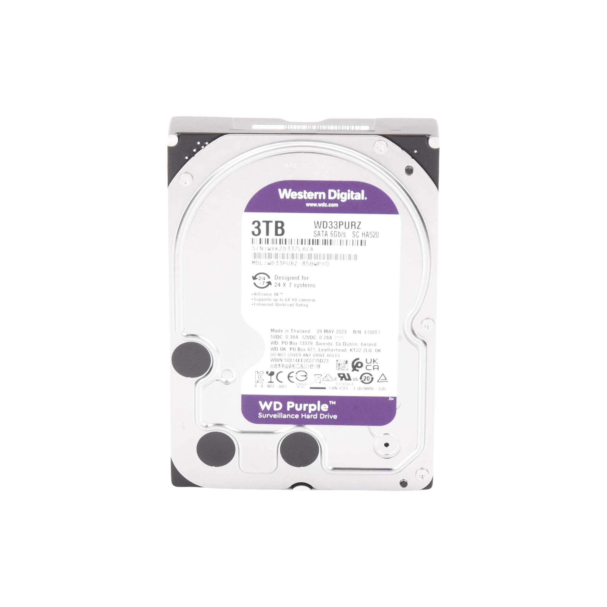 Disco Duro PURPLE de 3TB 3 AÑOS DE GARANTÍA Para Videovigilancia WD33PURZ Western Digital Western Digital (WD) - Imagen 2