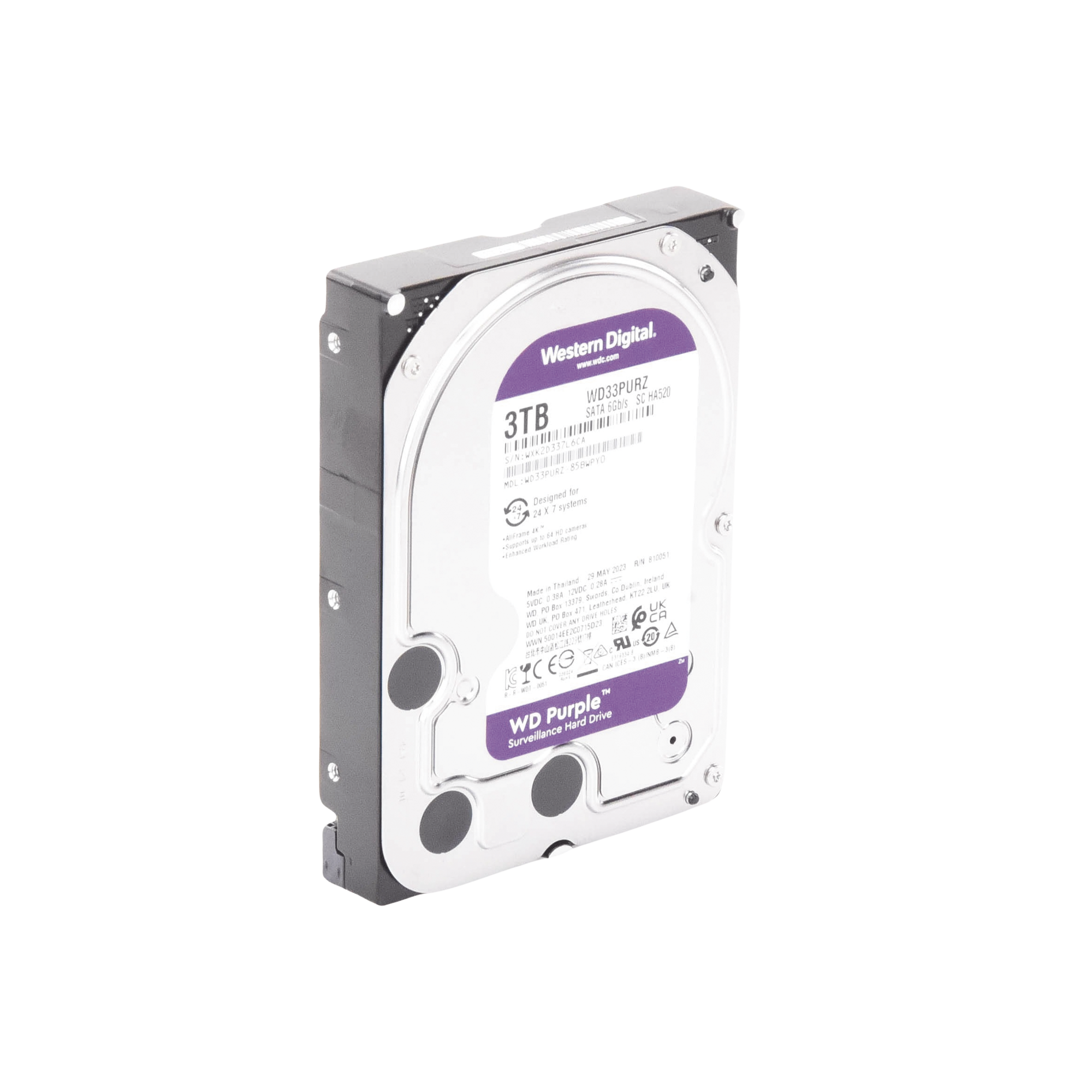 Disco Duro PURPLE de 3TB 3 AÑOS DE GARANTÍA Para Videovigilancia WD33PURZ Western Digital Western Digital (WD) - Imagen 4