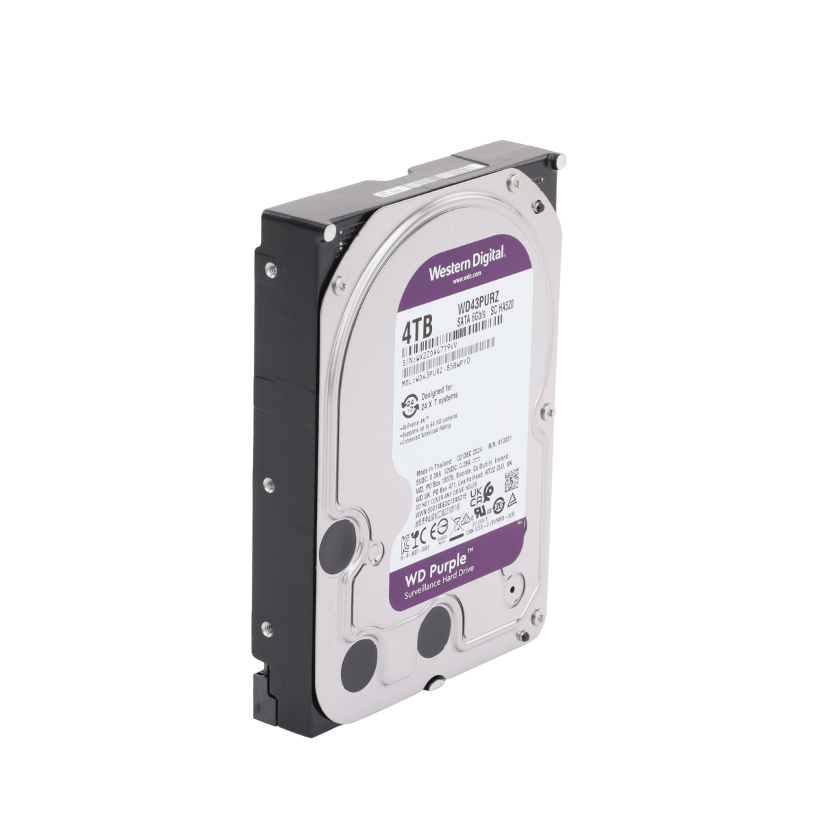Discos DurosWestern Digital (WD)WD43PURZDisco Duro WD Purple 4TB SATA III Videovigilancia 24/7 3 Años Garantía Western Digital WD43PURZ - SILYMX