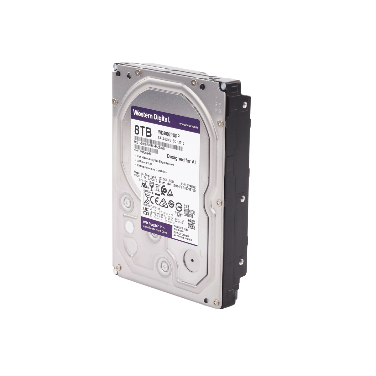 Disco duro WD de 8TB 7200RPM Optimizado para soluciones de video inteligente WD8002PURP Western Digital Western Digital (WD) - Imagen 1