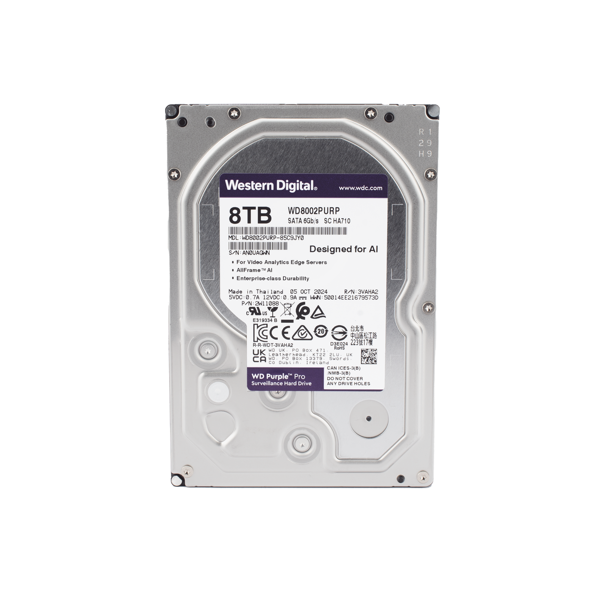 Disco duro WD de 8TB 7200RPM Optimizado para soluciones de video inteligente WD8002PURP Western Digital Western Digital (WD) - Imagen 2