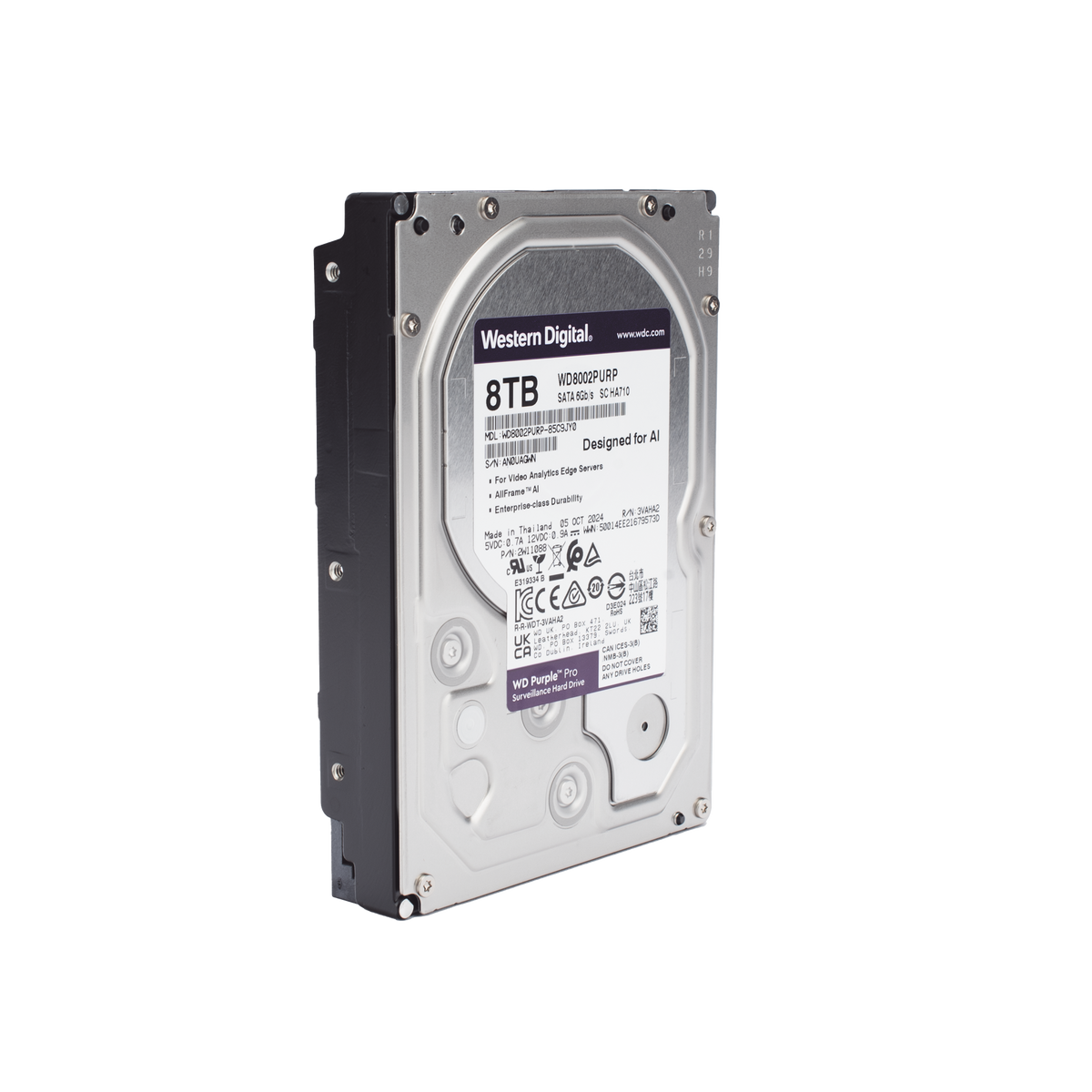Disco duro WD de 8TB 7200RPM Optimizado para soluciones de video inteligente WD8002PURP Western Digital Western Digital (WD) - Imagen 3