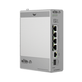Switch Industrial PoE / 4 Puertos Gigabit PoE++ (802.3bt) / 1 Puerto Gigabit + 1 SFP / Alimentación DC 12-57V / Fanless / DIN-Rail / -30°C a 65°C / 55W-300W Budget PoE WI-TEK - Imagen 1