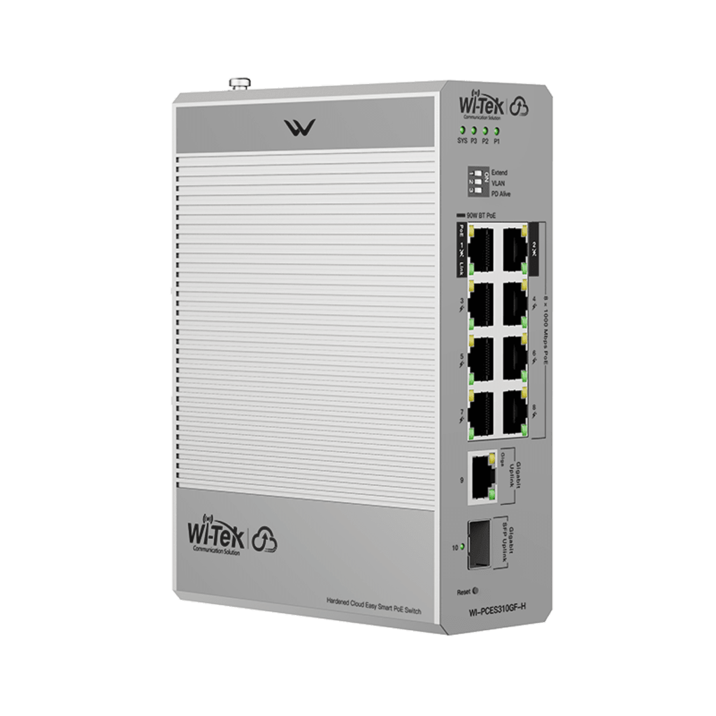 Switch Industrial PoE / 8 Puertos Gigabit PoE / 110W-270W Budget / SFP / DIN-Rail / -30°C a 65°C / Fanless WI-TEK - Imagen 3